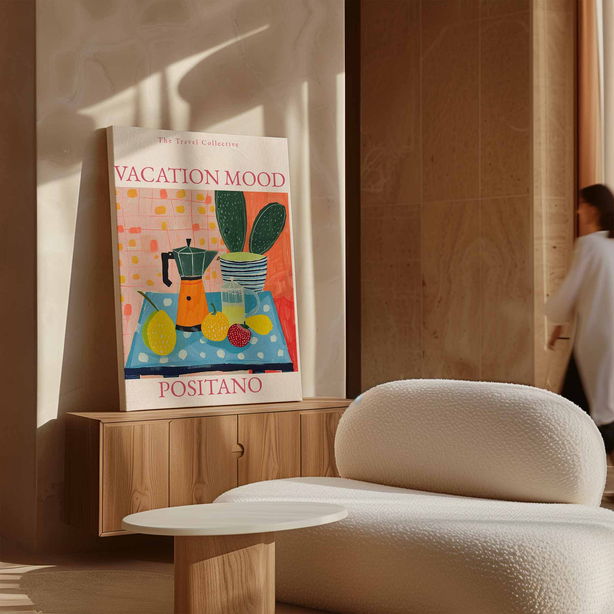 Zomerse Positano Vibes – plexiglas wanddecoratie in portret formaat