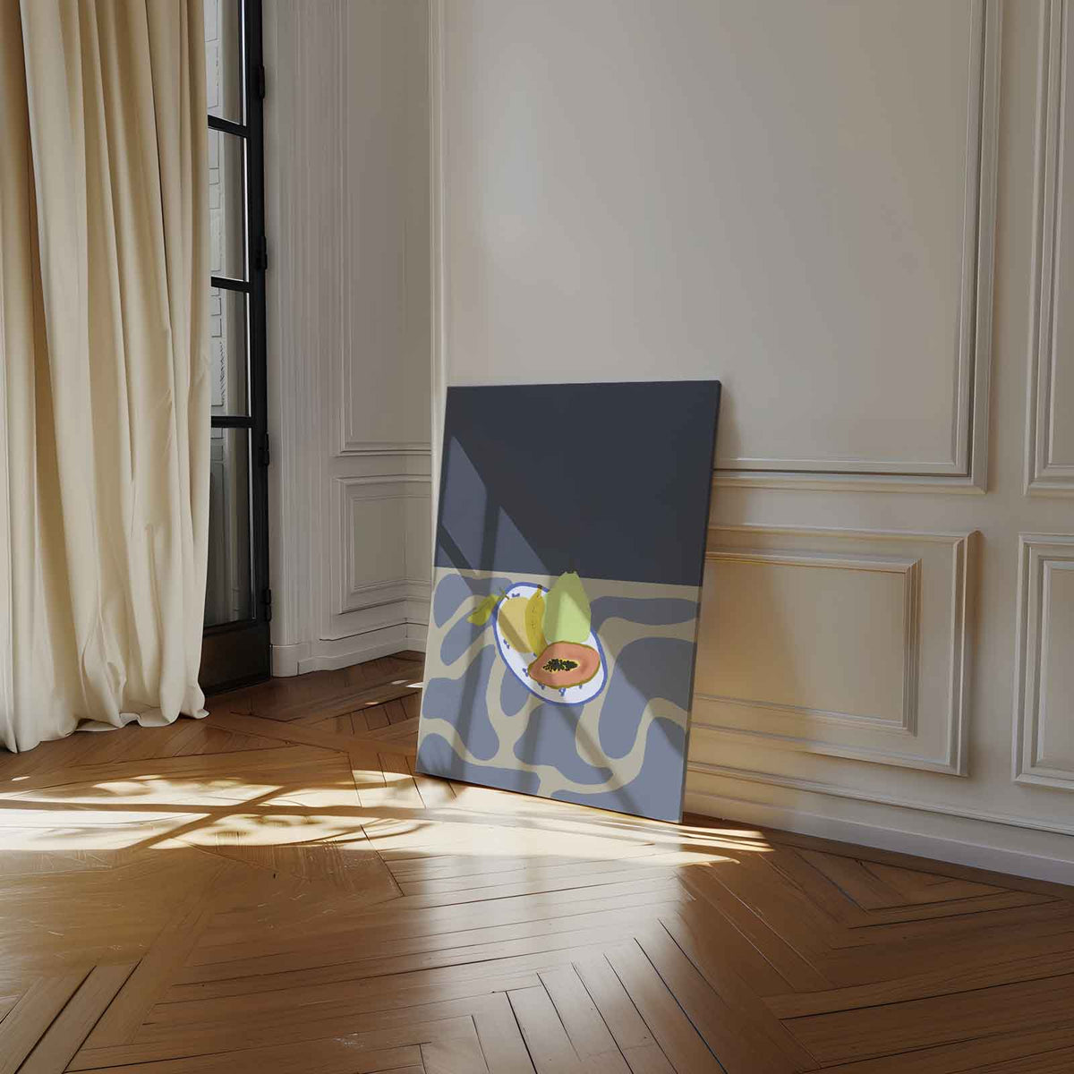 Tropische Vruchtenpracht – kunstwerk met zwarte baklijst