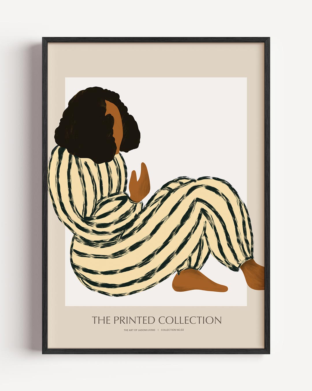 The Printed Collection - Gestreepte Vrouw – vrouwelijk portret poster als wanddecoratie