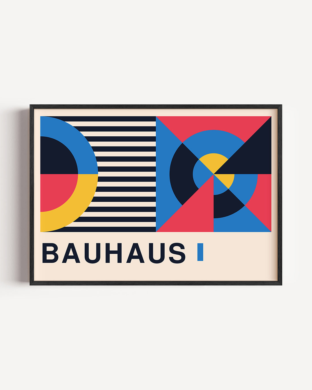 Vorm en kleur – liggende Bauhaus poster als wanddecoratie