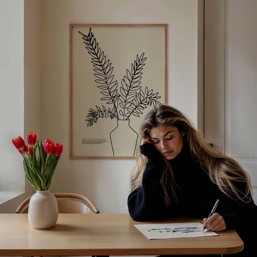 Minimalistisch Botanisch Kunstwerk – culinaire wandkunst als portret poster