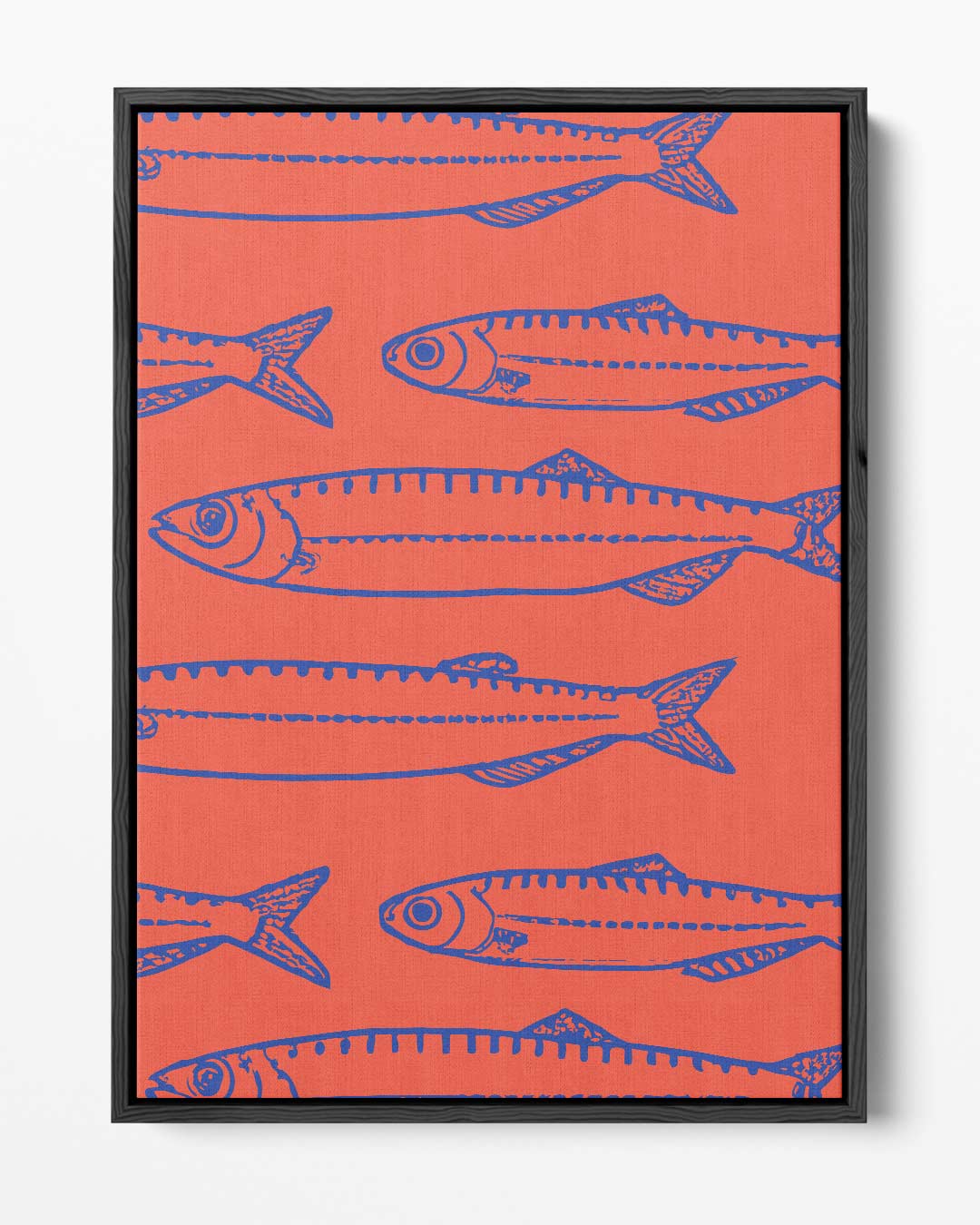 Sardine Patronen in Koraal – portret kunstwerk als wanddecoratie