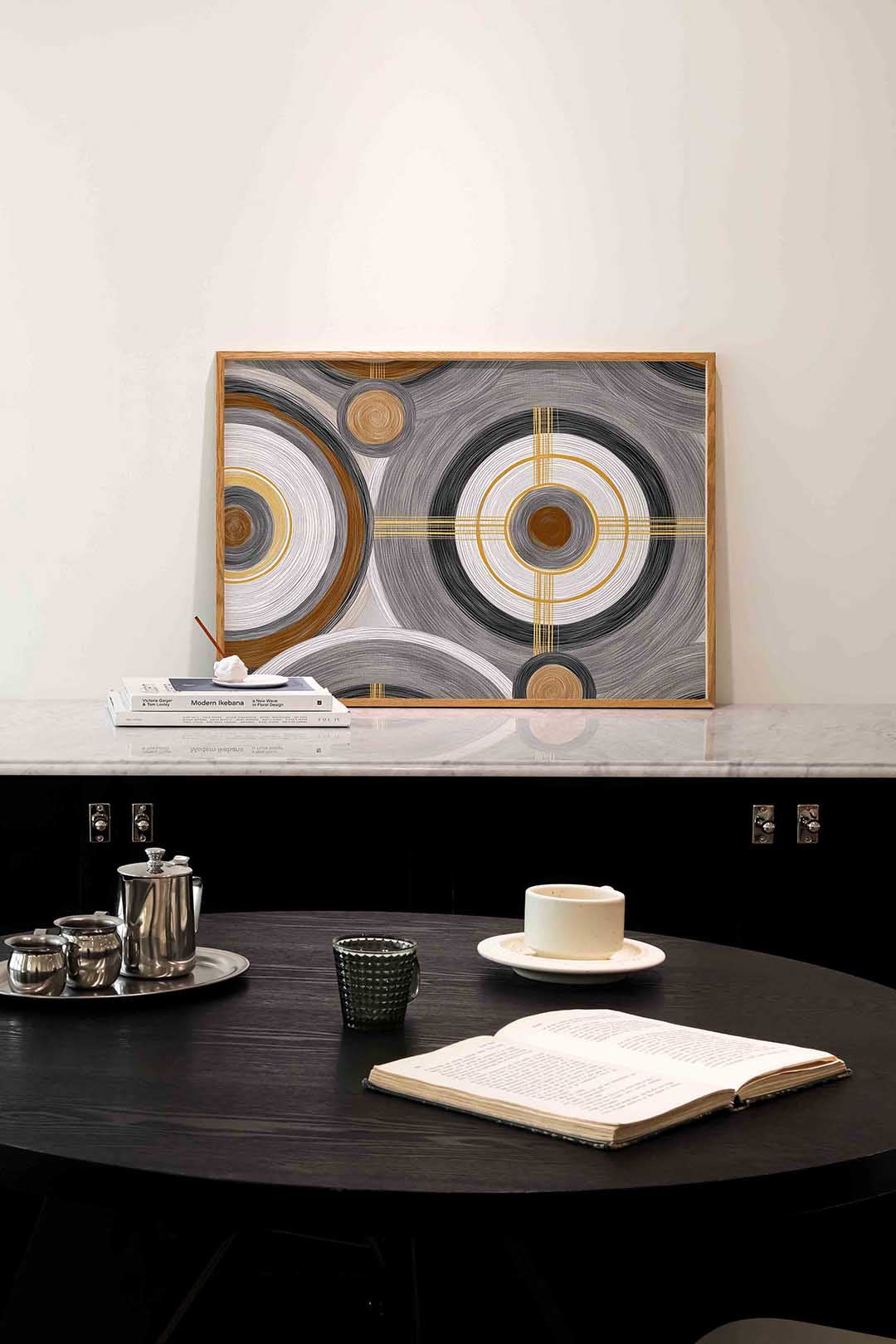 Cirkelpatroon – abstracte poster in liggend formaat