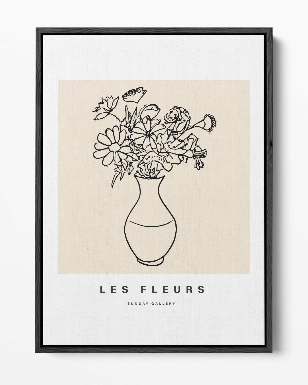 Les Fleurs Lijntekening – portret kunstwerk als wanddecoratie