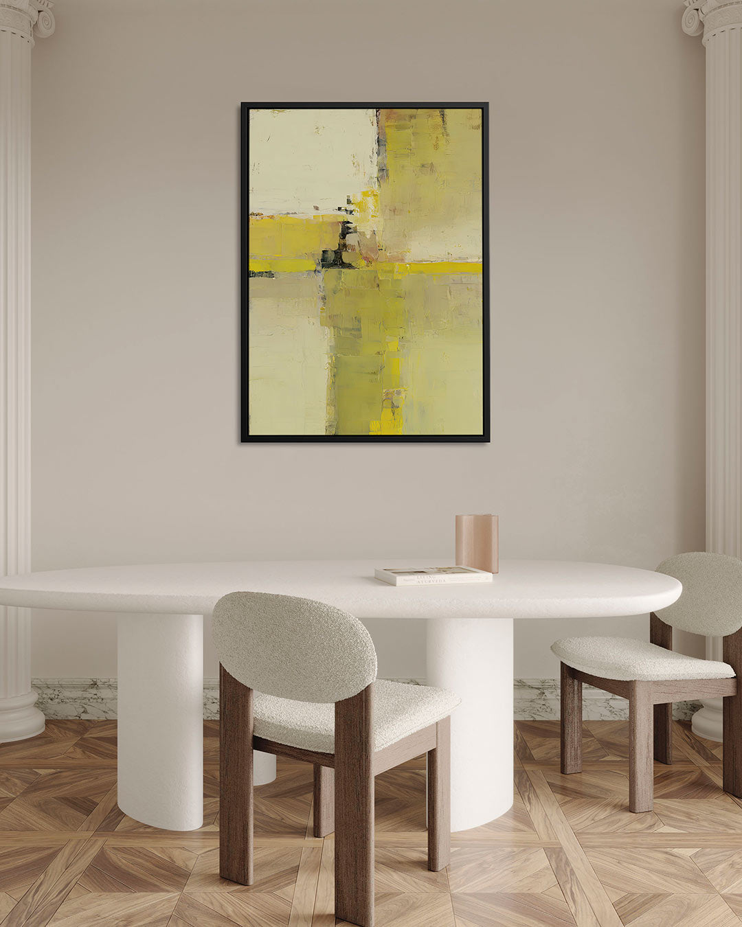 Geometrische kleurencompositie – Beige – alternatieve weergave van het kunstwerk