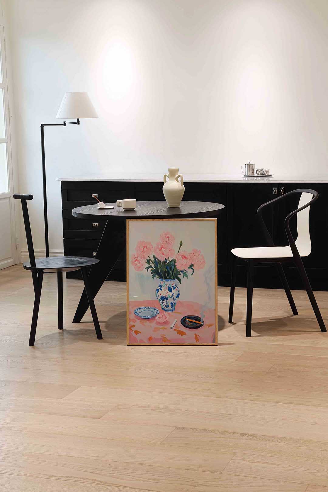 Bloemen in vaas – moderne wandkunst als portret poster