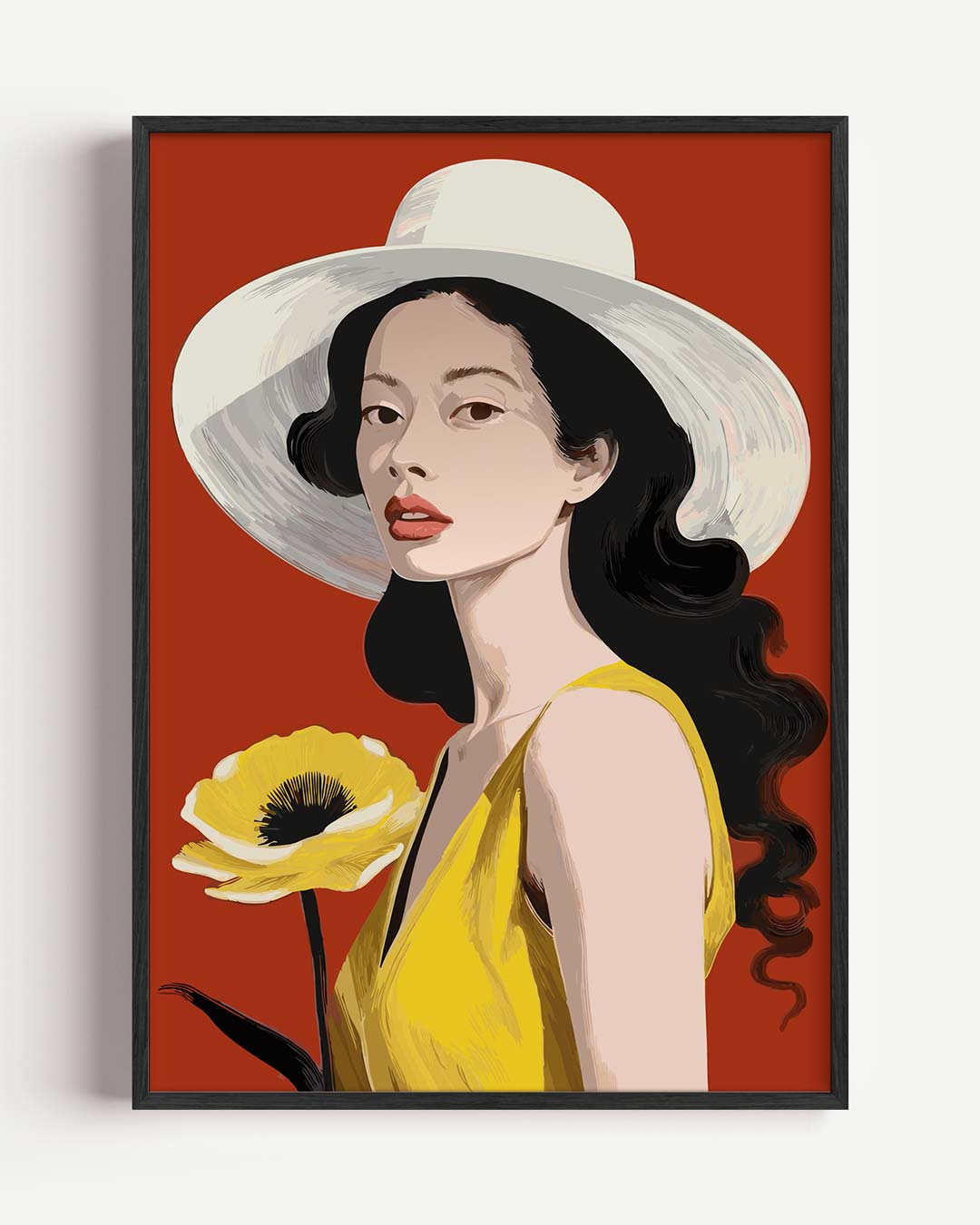 Vrouwelijke Elegantie – zomer portret poster als wanddecoratie