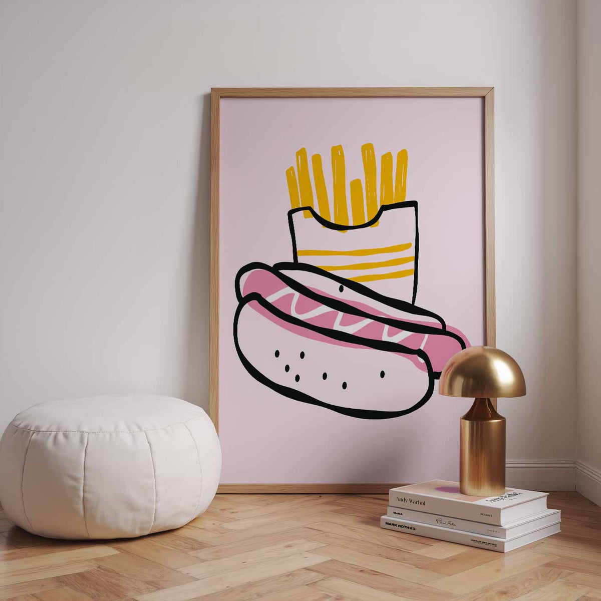 Speelse Fastfood – staande zomer wanddecoratie van WallArtistic