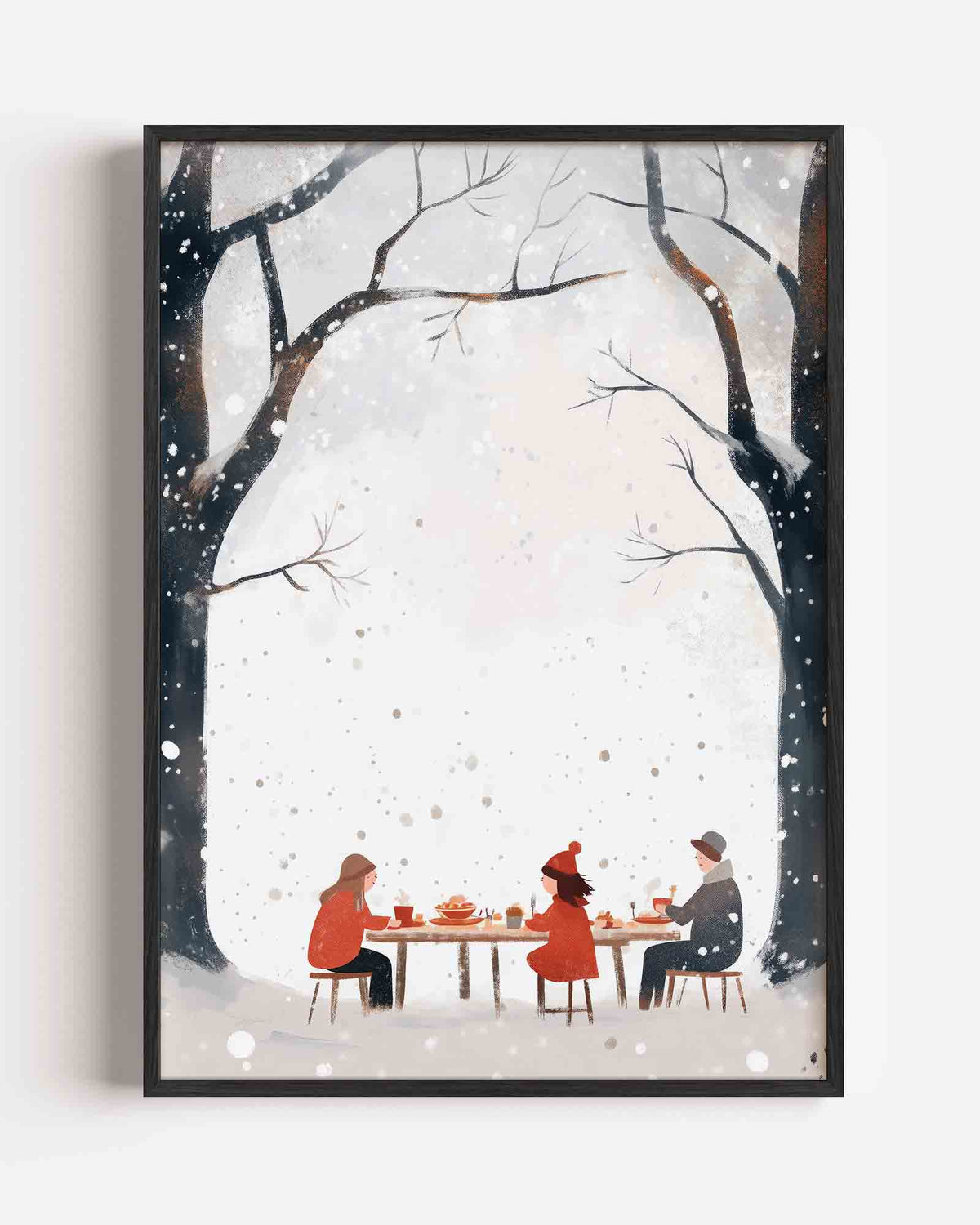 Winterse maaltijd – kids portret poster als wanddecoratie