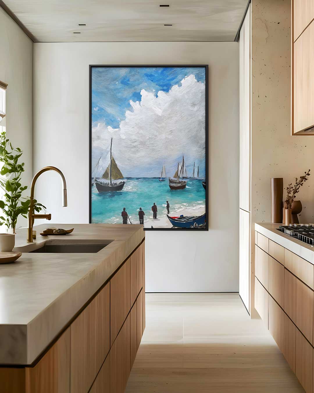 Zomers Dagje aan Zee – canvas wanddecoratie in portret formaat
