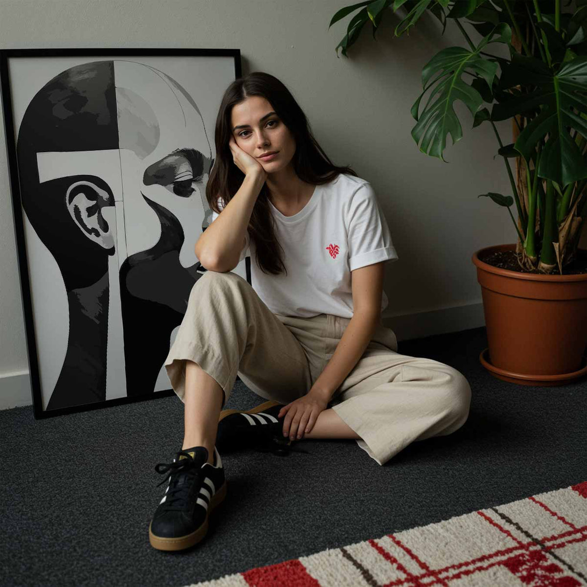 Moderne Contrasten Portret – zomerse poster in staand formaat