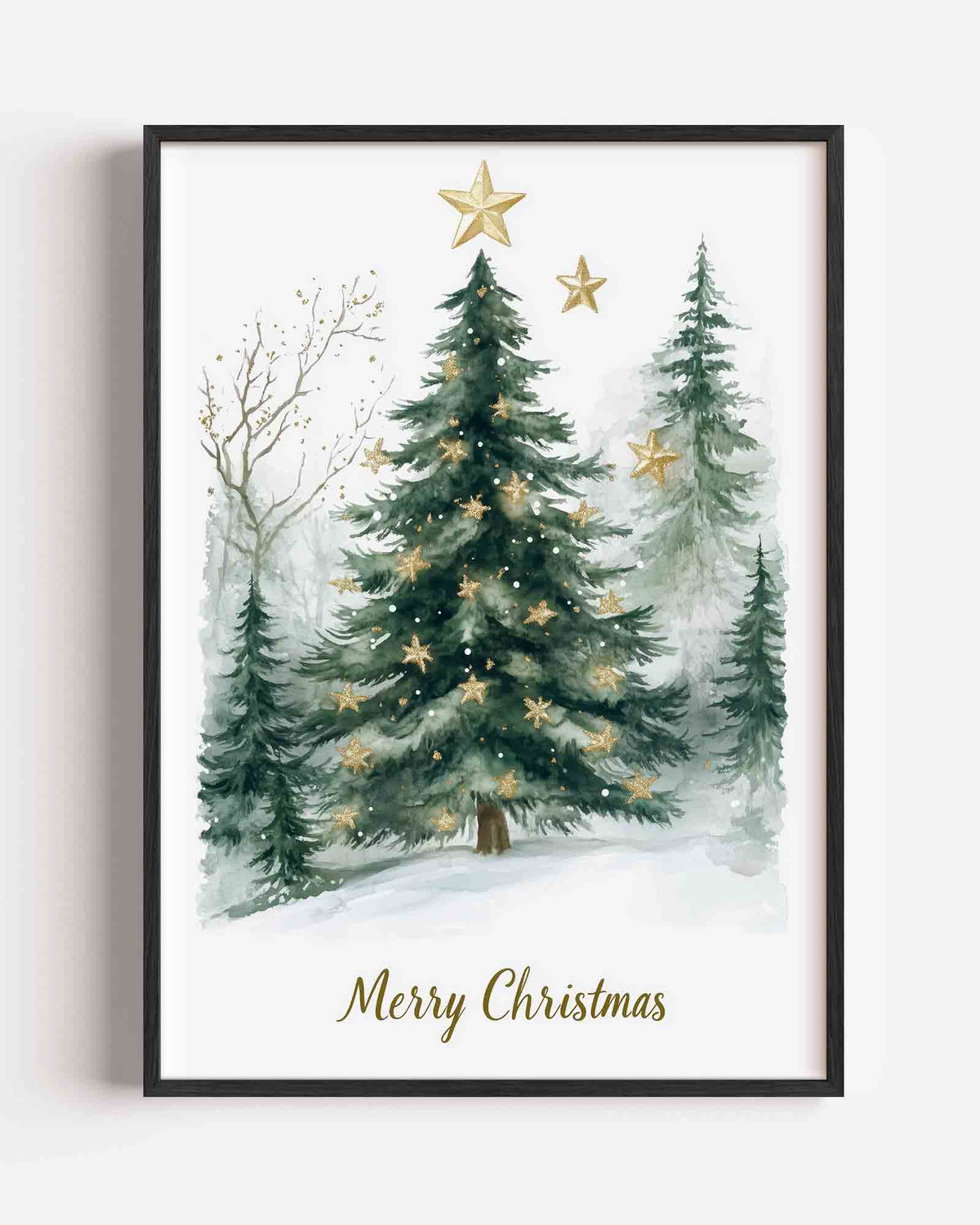 Kerstboom met sterren – kids portret poster als wanddecoratie