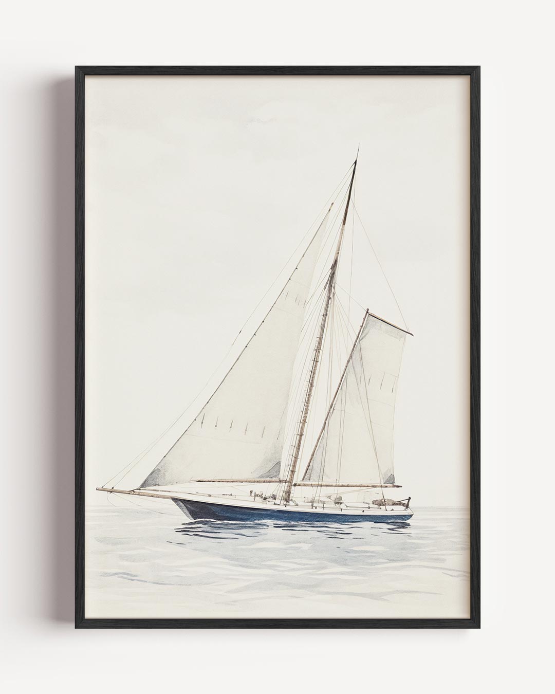 Zeilboot – vintage portret poster als wanddecoratie