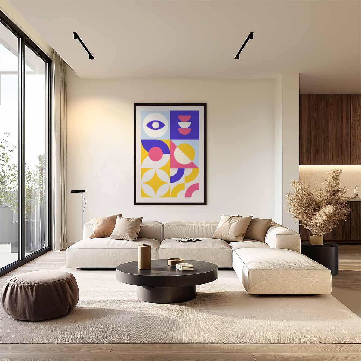 Kleurrijk Geometrisch Vreugde – plexiglas wanddecoratie in portret formaat