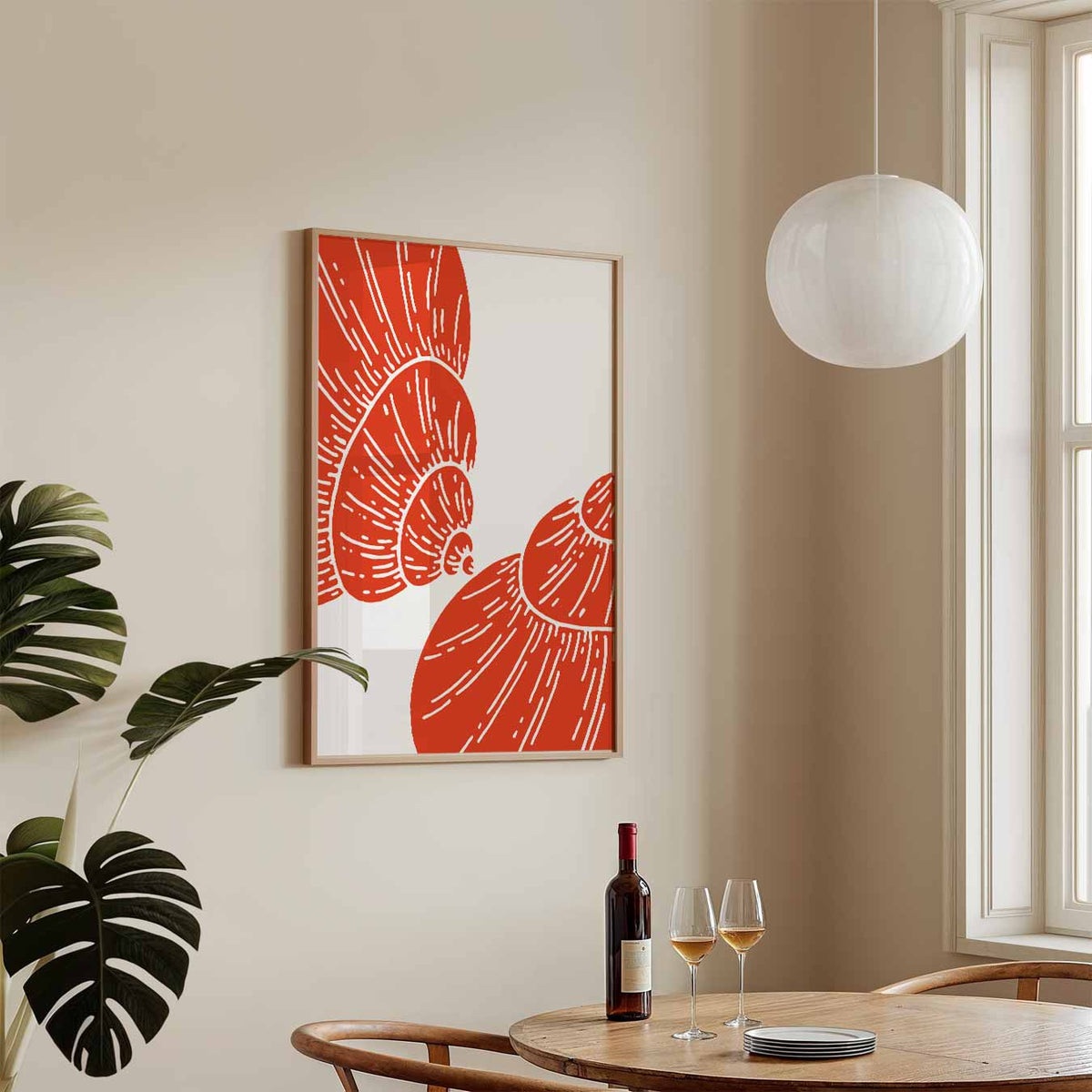Schelpen in Stijl – zeedieren poster in staand formaat