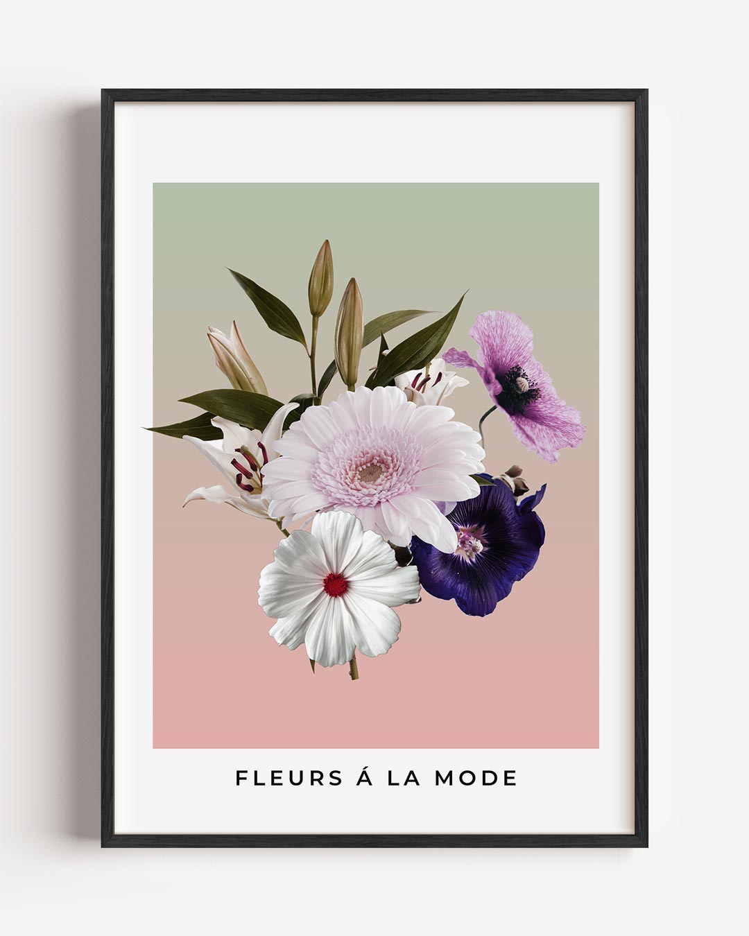 Bloemen in Stijl – typografie portret poster als wanddecoratie