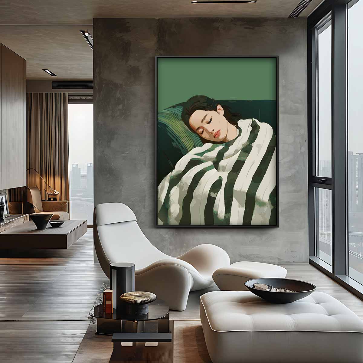 Sereen Slapend – plexiglas kunstwerk als wanddecoratie
