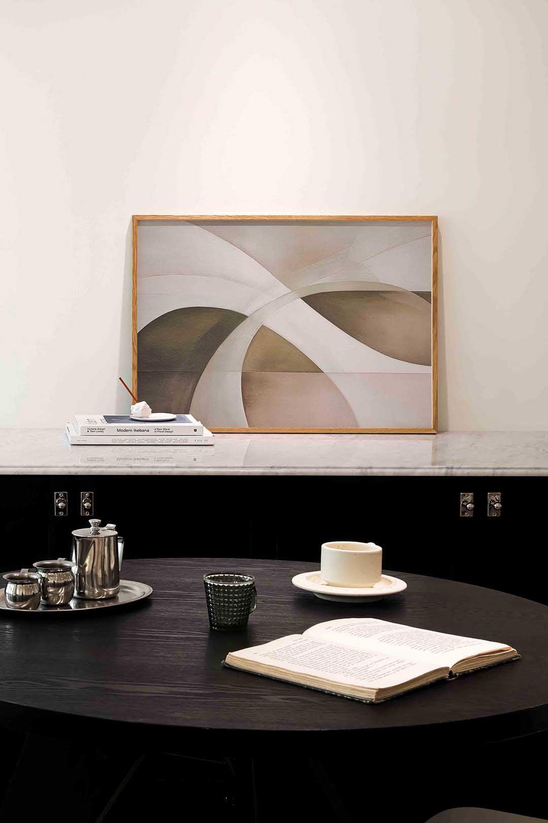 Abstracte vormen – abstracte poster in liggend formaat