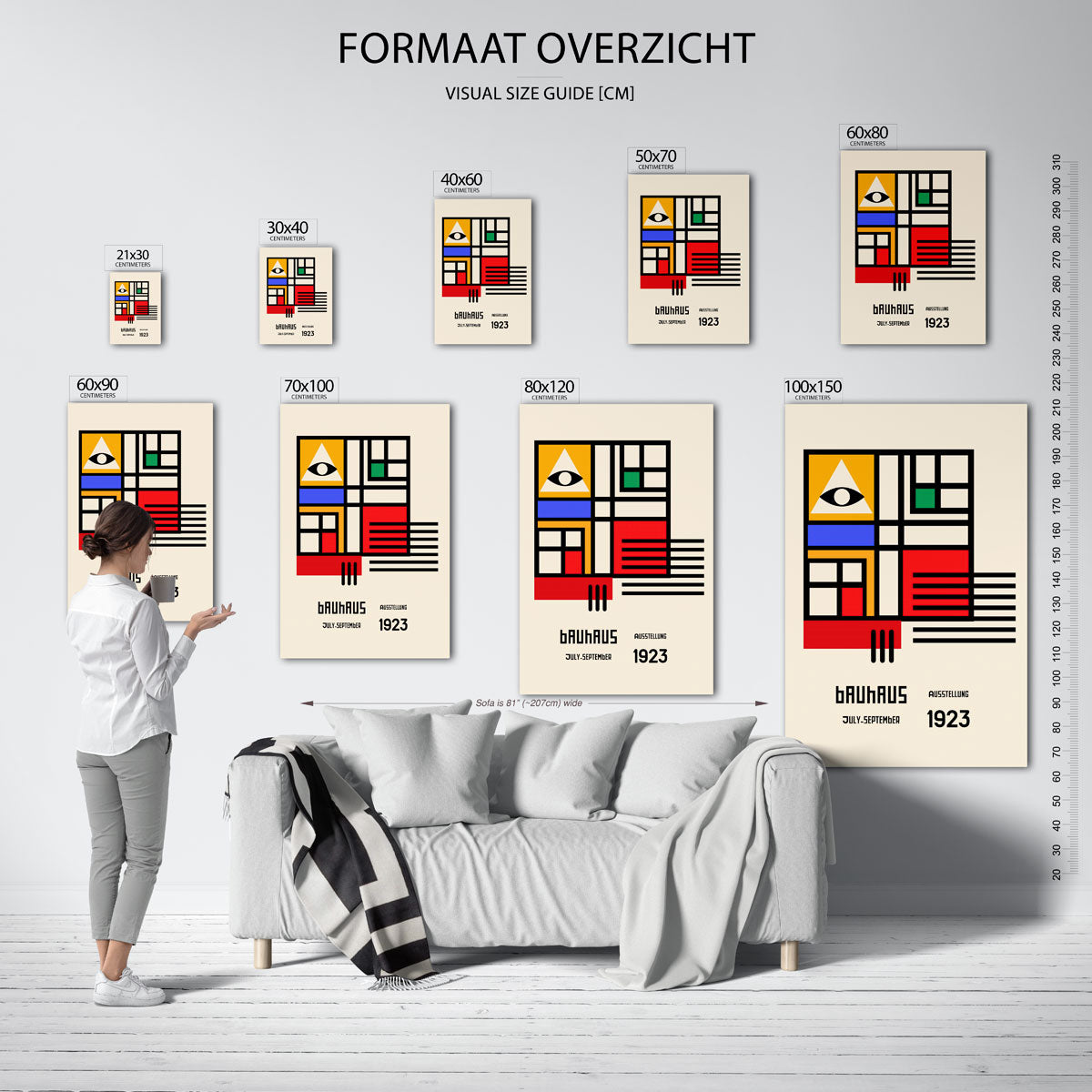 Vormen en vlakkenspel – geometrische poster in Bauhaus-stijl van WallArtistic