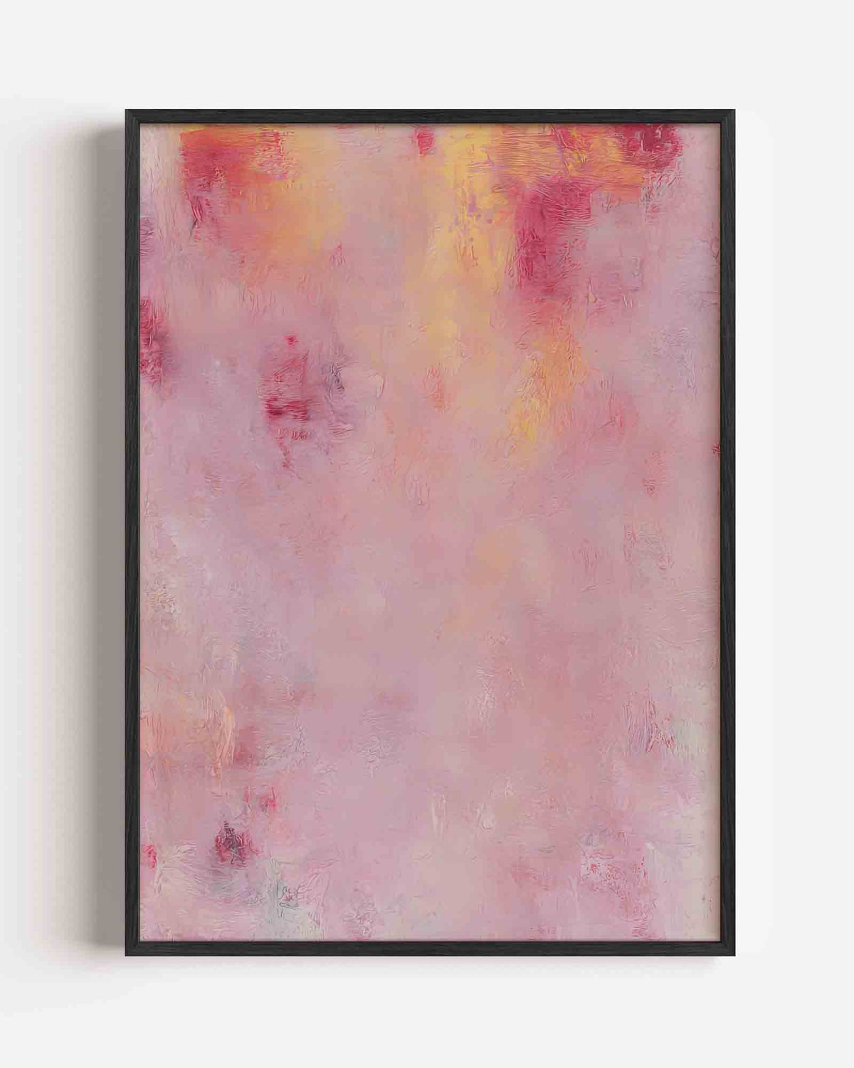 Roze en gele abstracte – dromerige illustratie poster als wanddecoratie