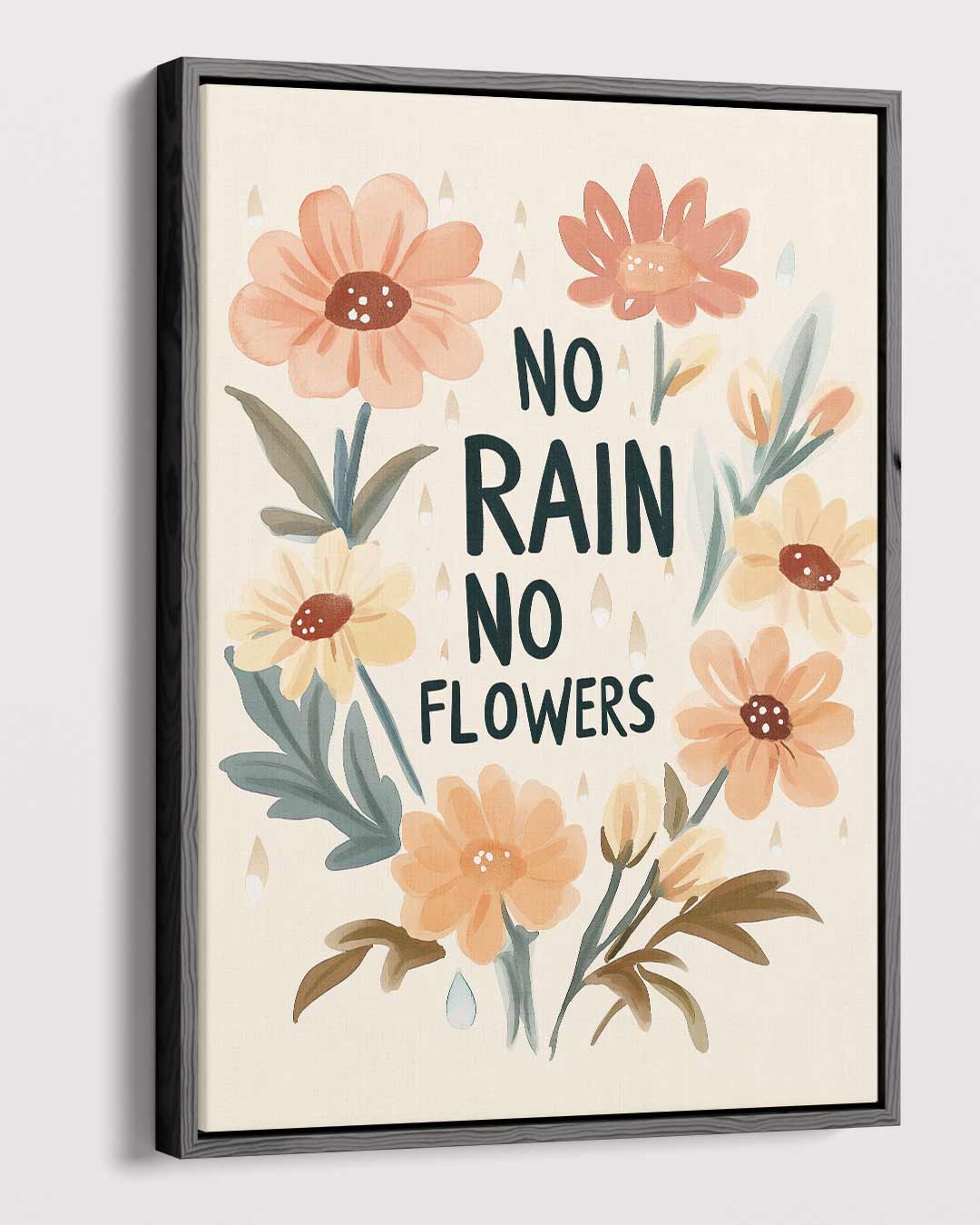 Bloemenregen Inspiratieposter – plexiglas wanddecoratie in portret formaat