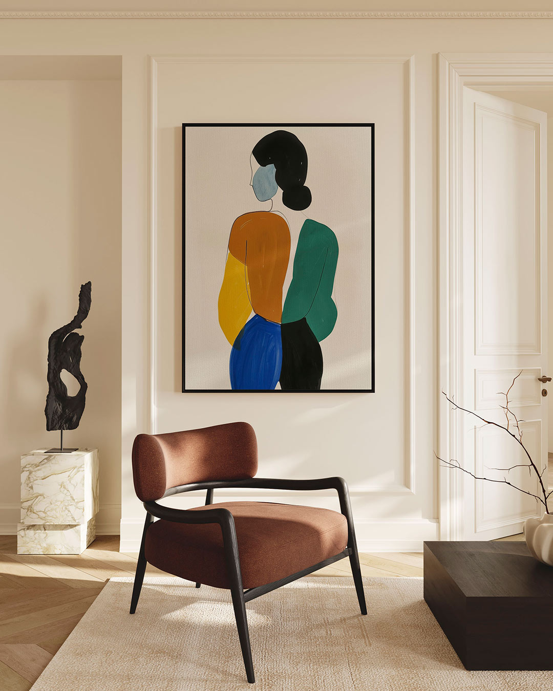 Kleurrijke figuren – staand wanddecoratie kunstwerk