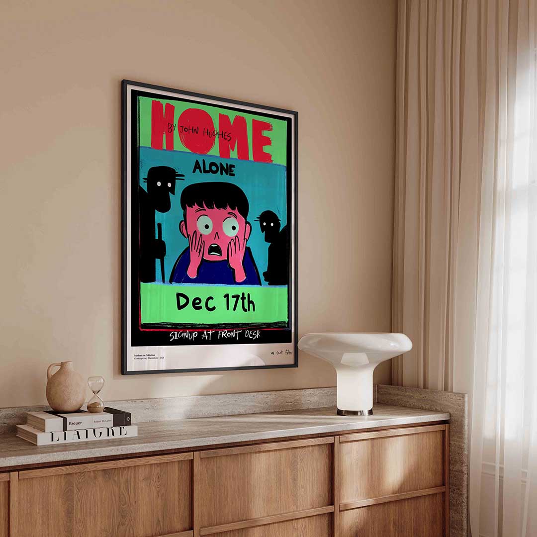 Jongen met handen op wangen – urban poster in staand formaat