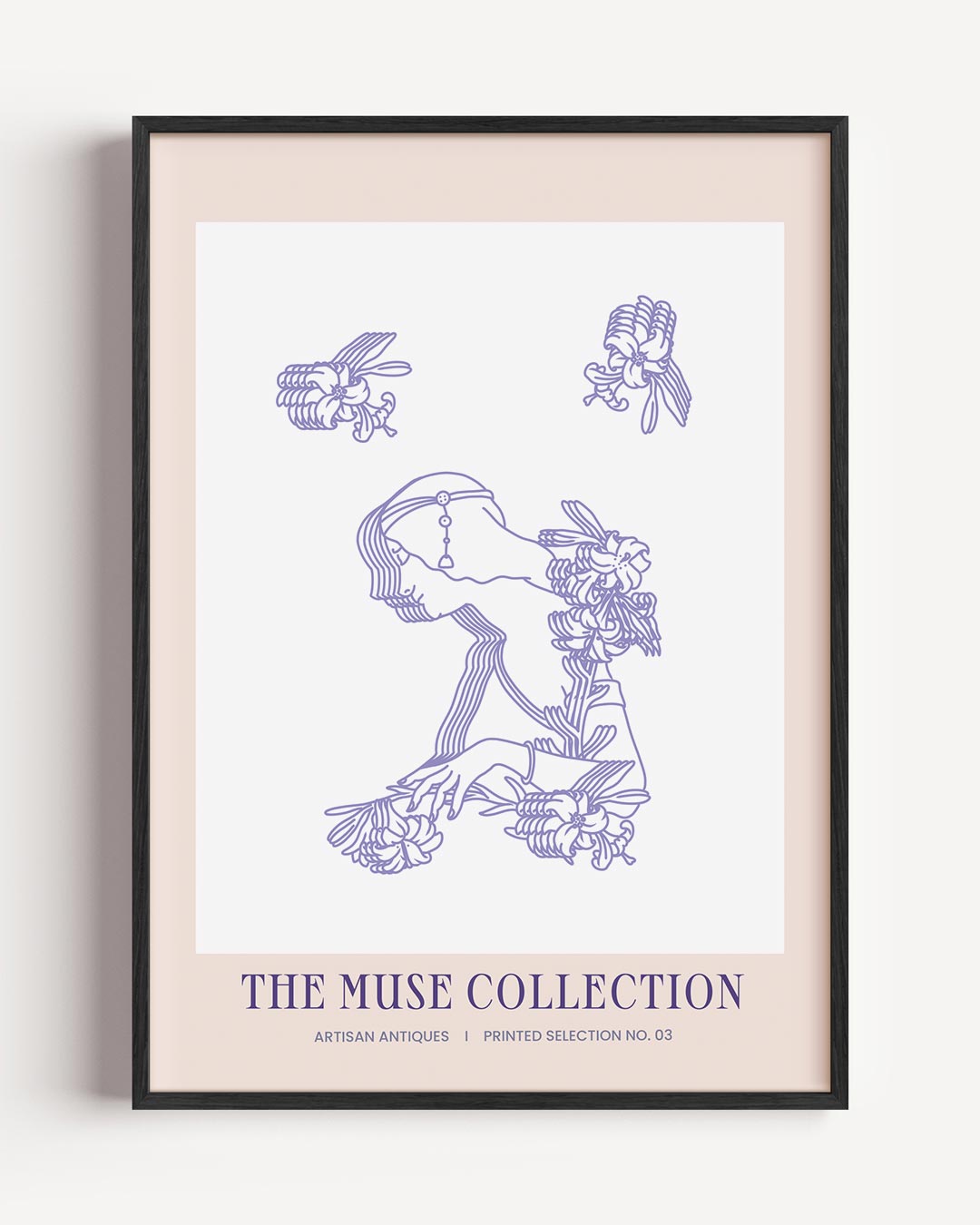 Artistieke Bloemenmuze – mindfulness portret poster als wanddecoratie