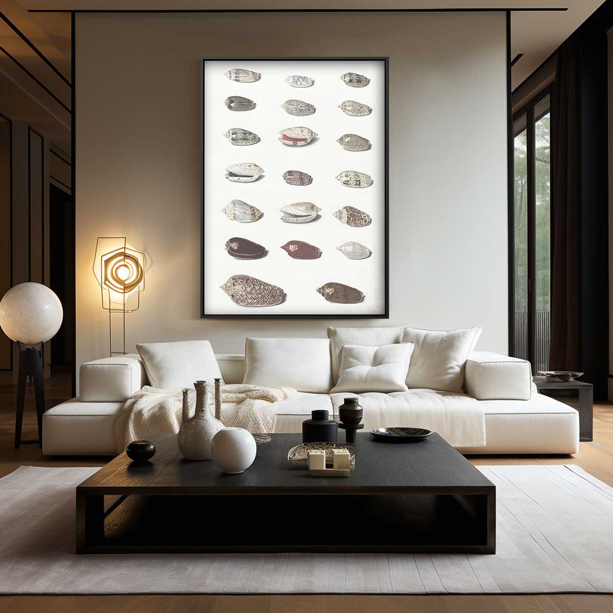 Decoratieve Schelpen Afbeelding – staand kunstwerk voor modern interieur