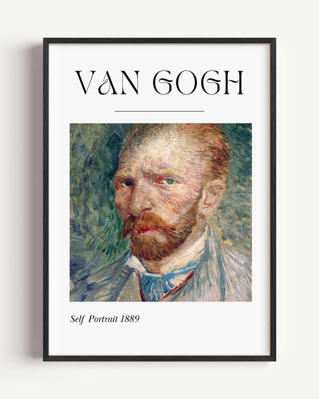 Van Gogh Zelfportret 1889 – abstracte portret poster als wanddecoratie
