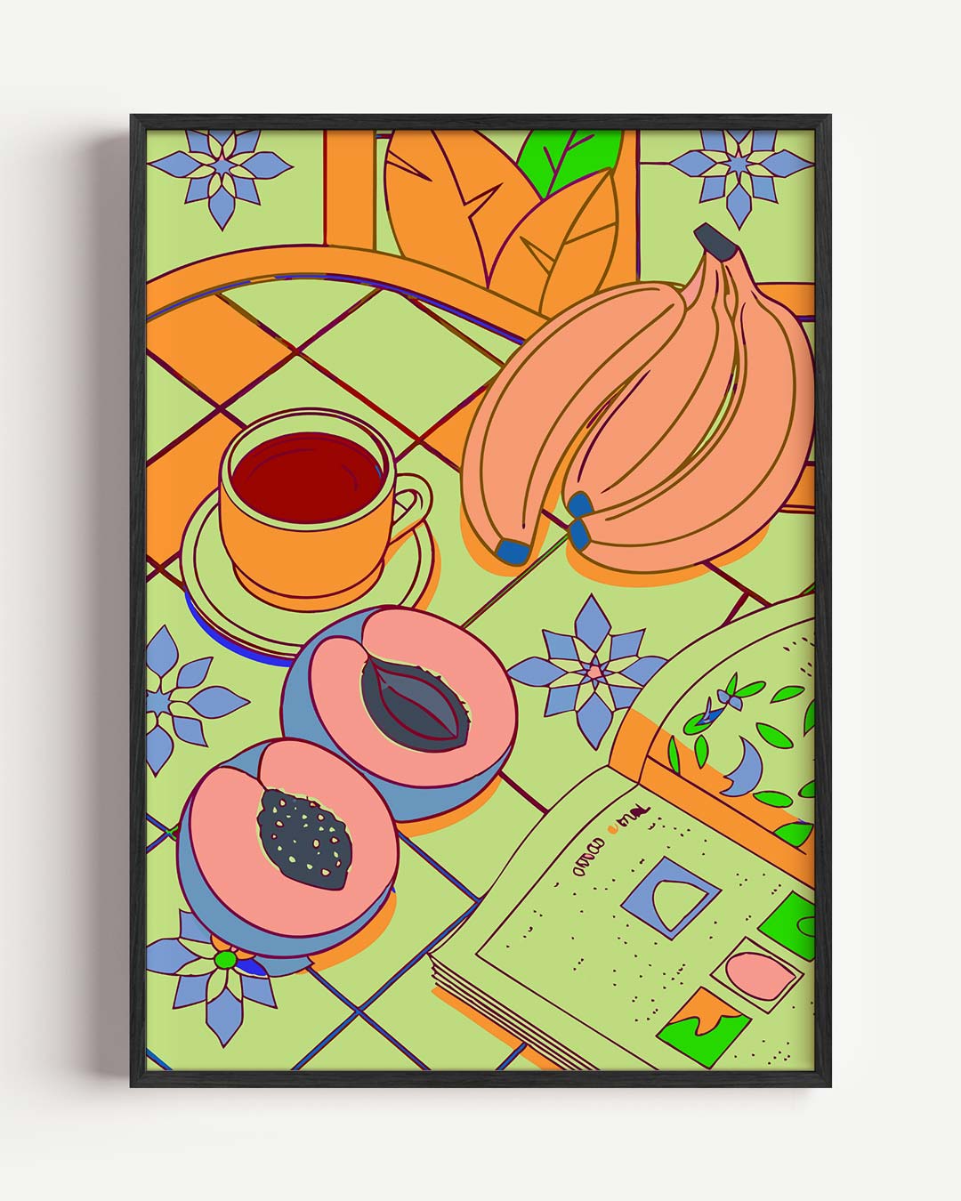 Kleurrijk Ontbijt Moment – keuken portret poster als wanddecoratie