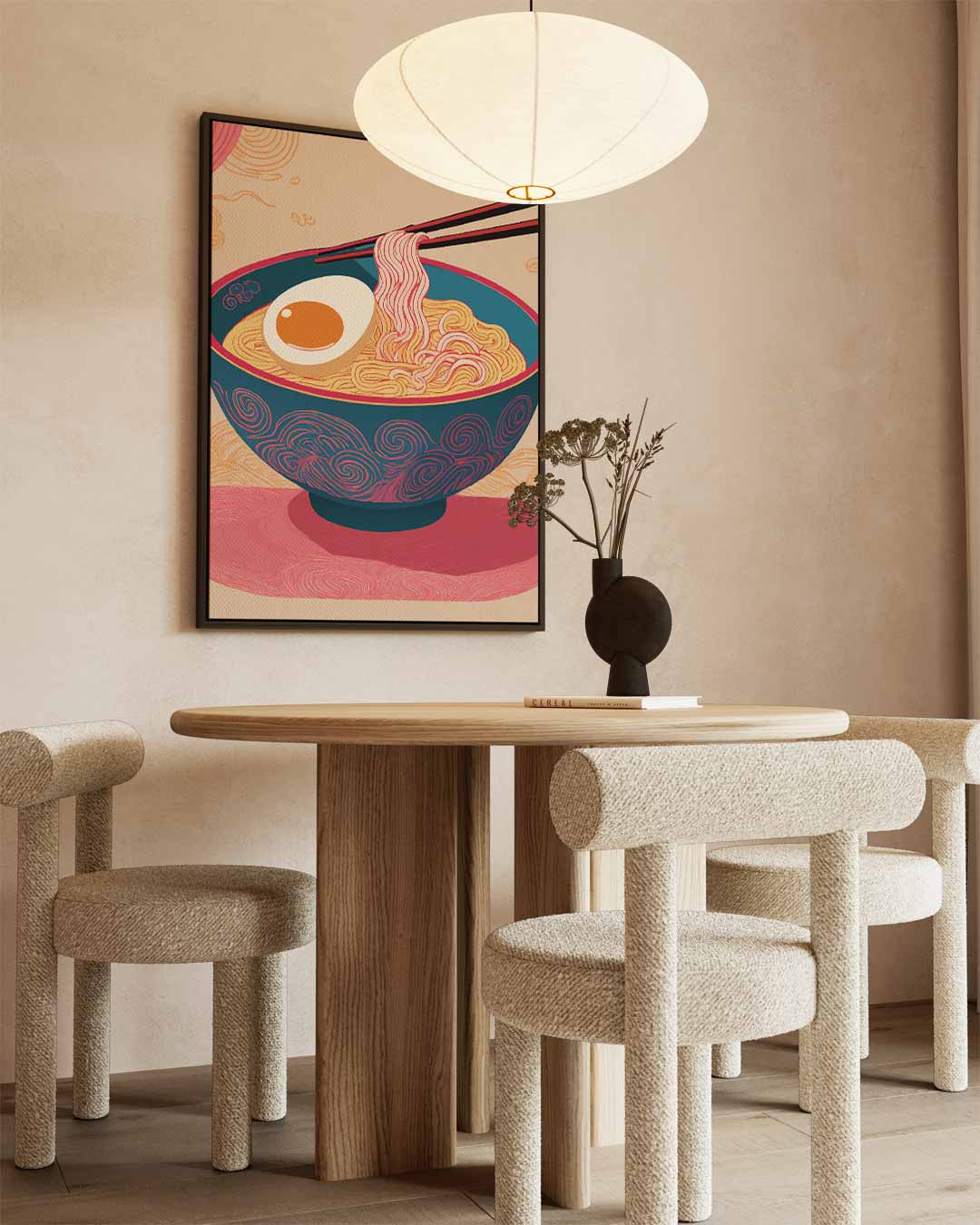 Stijlvolle Ramen Illustratie – canvas wanddecoratie in portret formaat