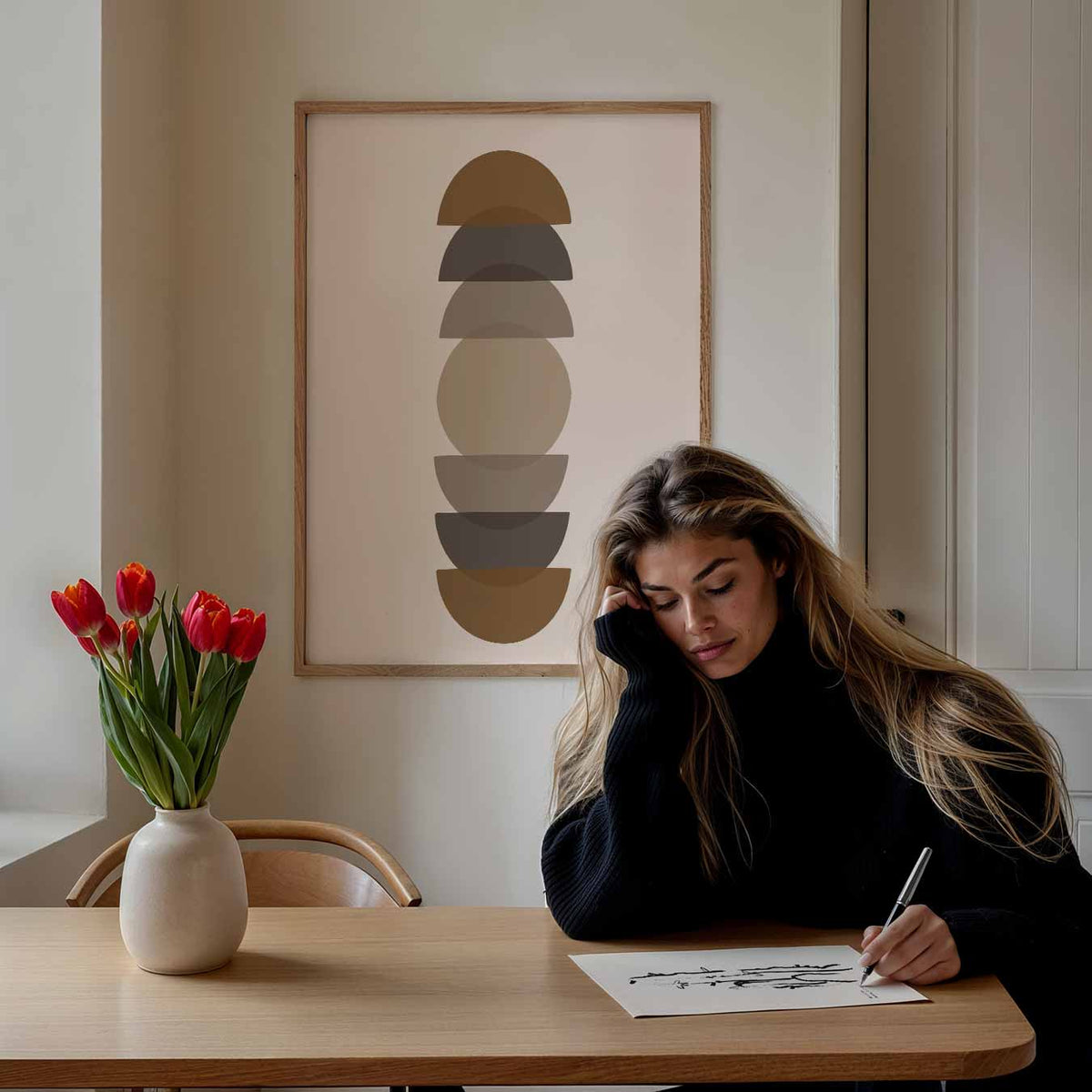 Zen Cirkel Harmonie – abstracte wandkunst als portret poster