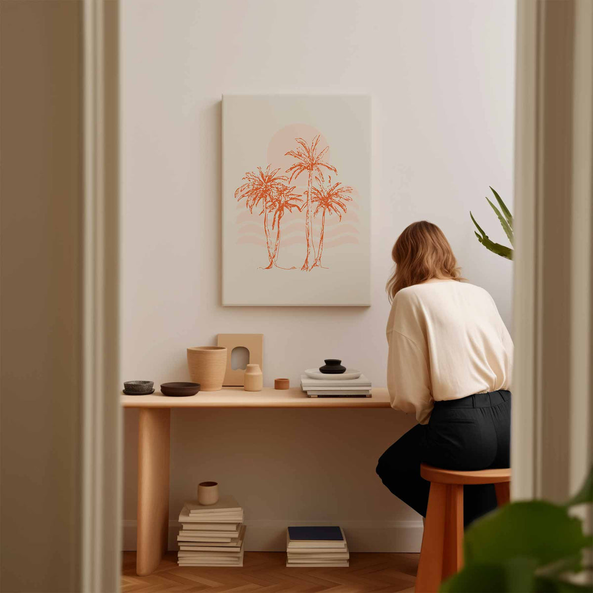 Tropische Palmbomen – staande wandkunst voor woonkamer of interieur