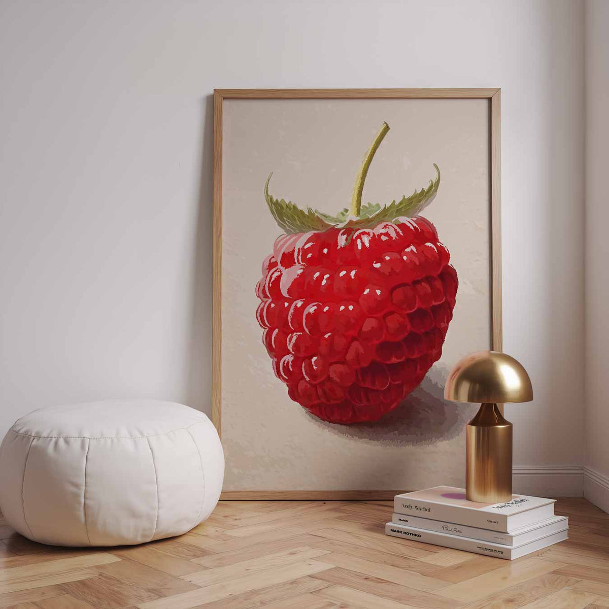 Romantische Frambozenposter – staande zomer wanddecoratie van WallArtistic
