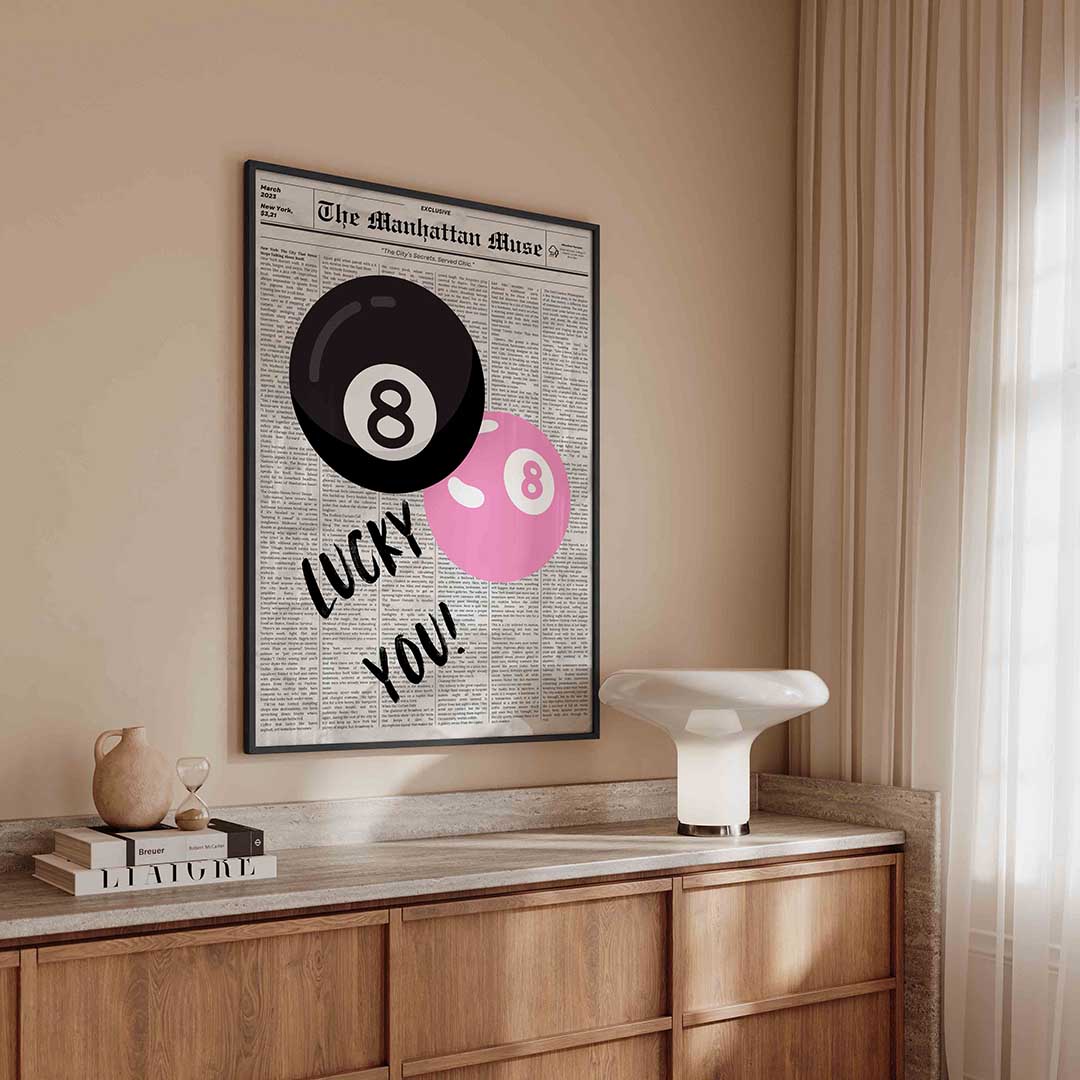 Lucky you – kleurrijke Pop Art poster in staand formaat