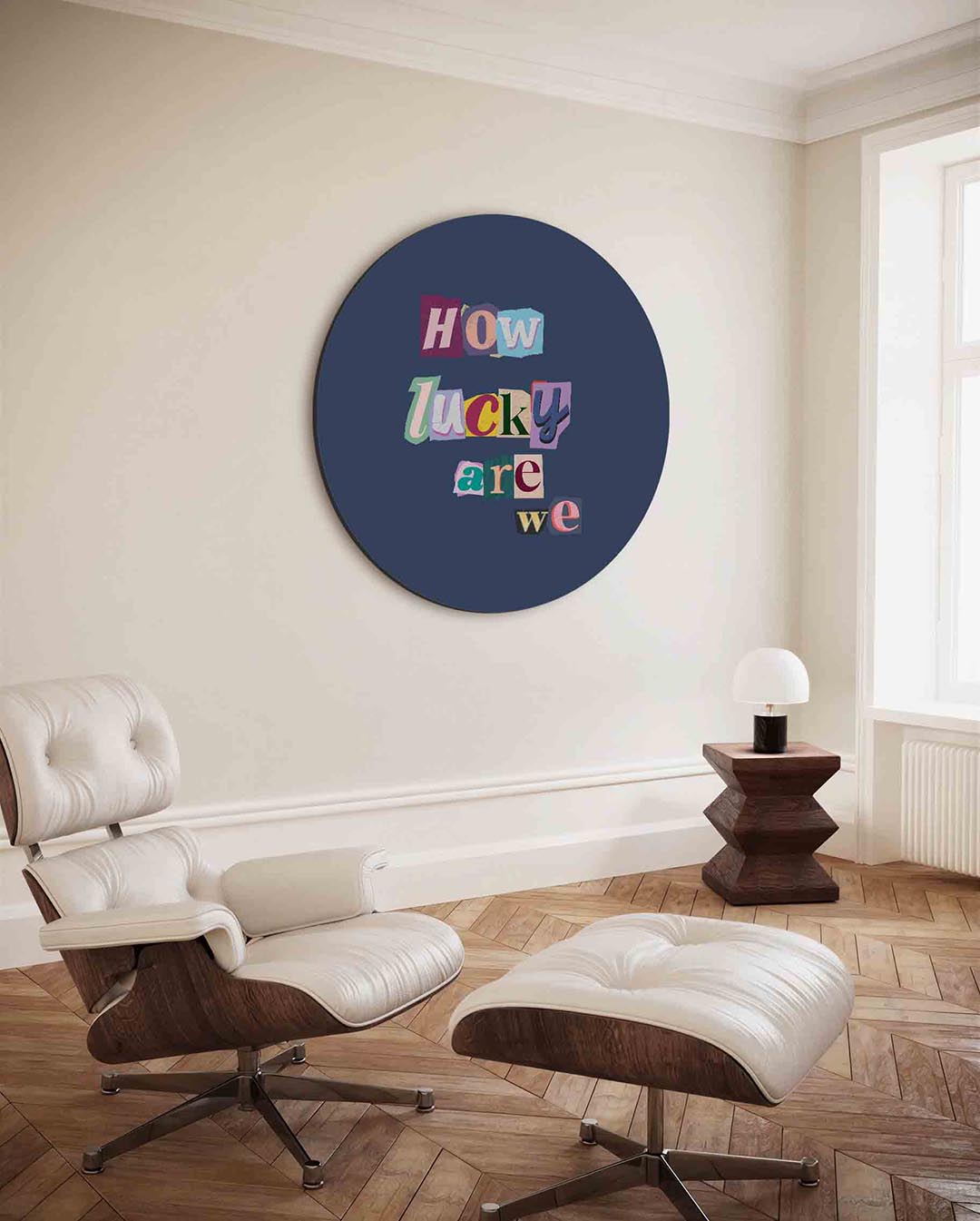 How lucky are we – moderne ronde wanddecoratie van WallArtistic