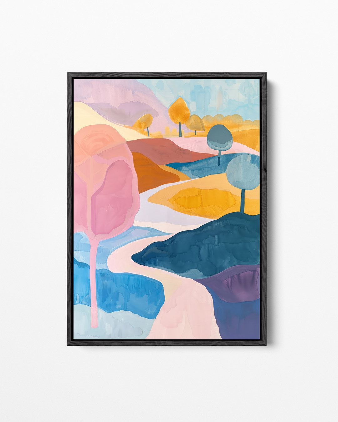 Kleurrijke landschap vormen – Kleurrijk – staand wanddecoratie kunstwerk