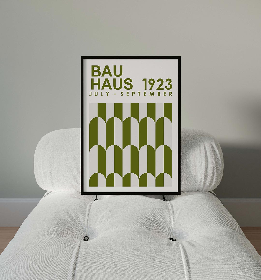Vormritme en kleur – moderne Bauhaus wandkunst als poster