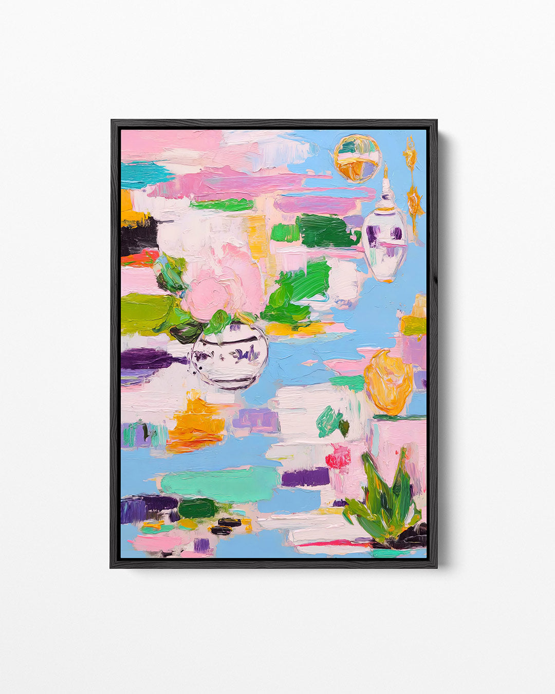 Kleurrijke bloemvormen – staand wanddecoratie kunstwerk