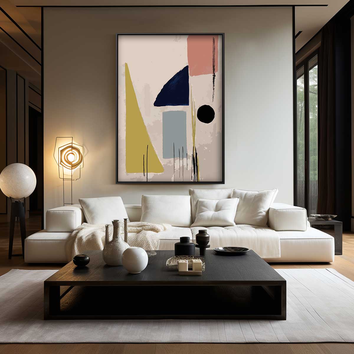 Abstracte Geometrische Vormen – modern portret kunstwerk van WallArtistic