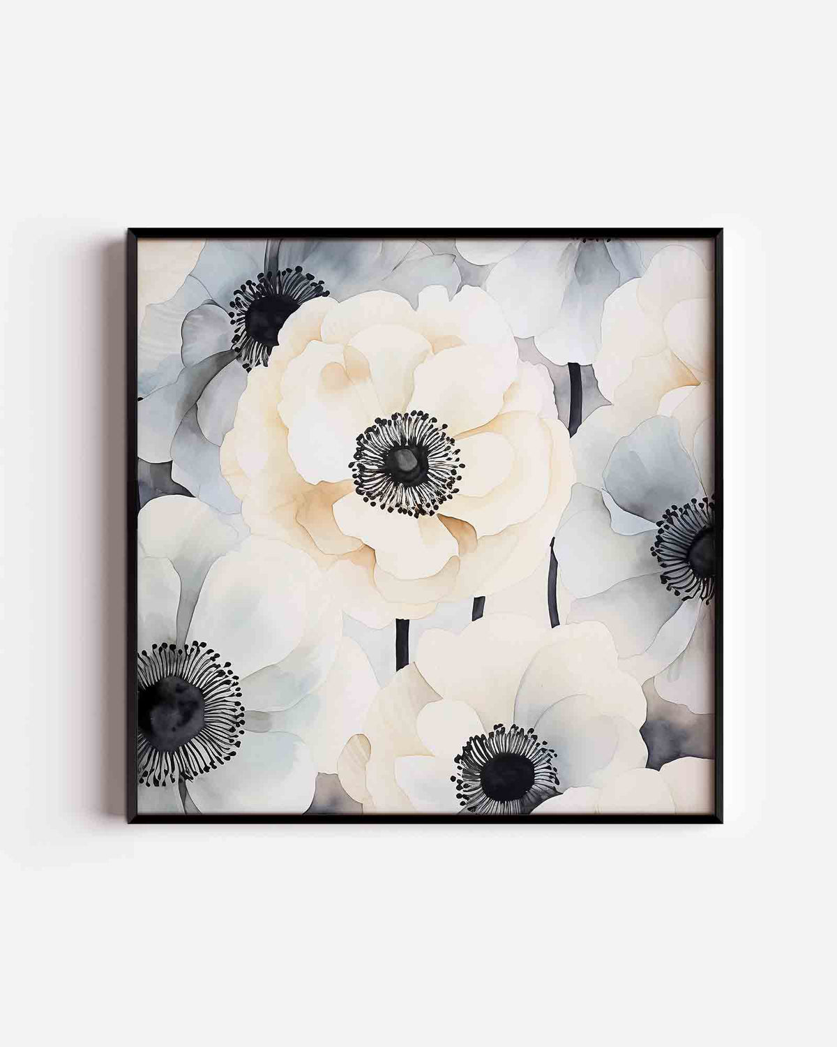 Bloemen in zachte tinten – zacht abstracte vierkante poster als wanddecoratie