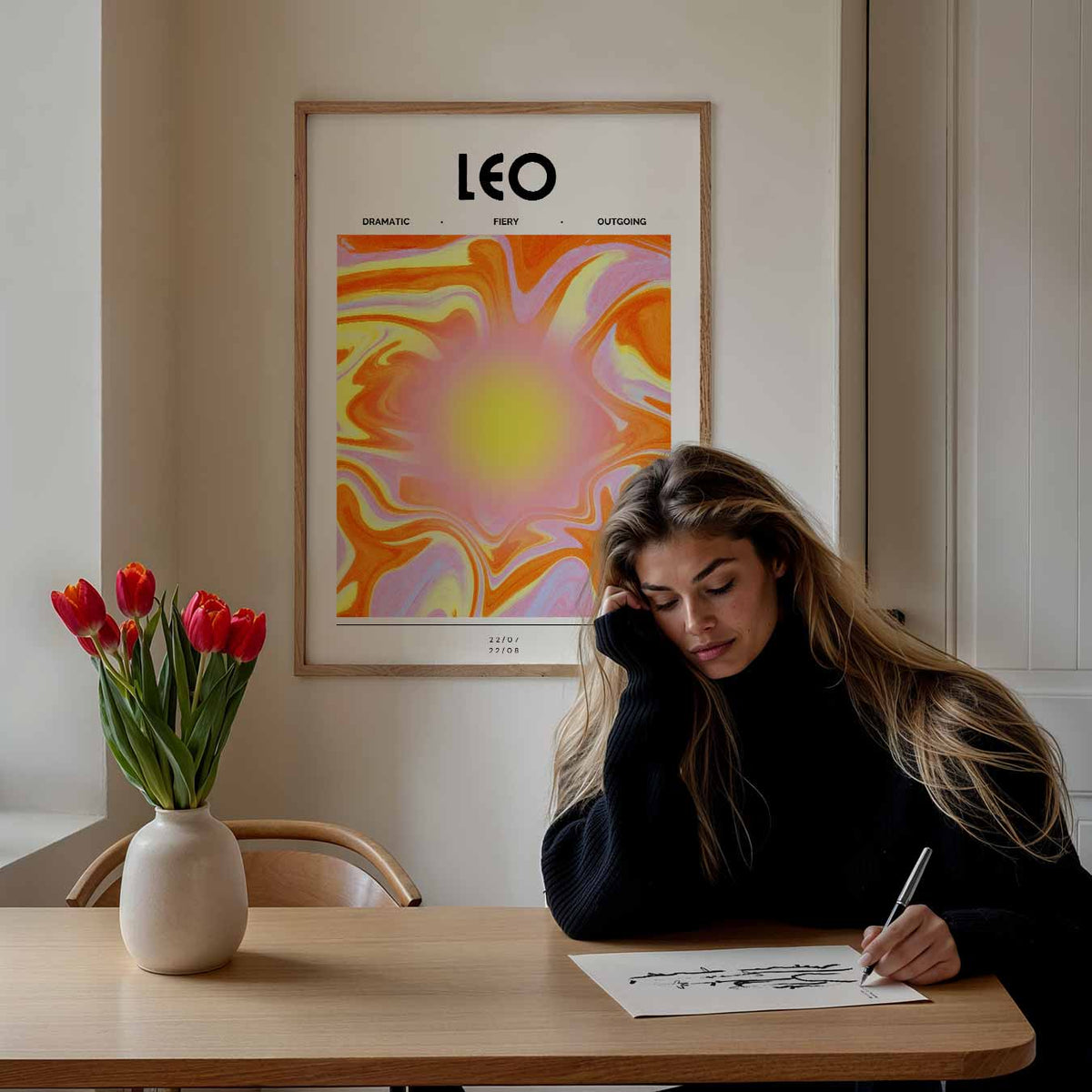 Leo – mindful poster als rustige wanddecoratie