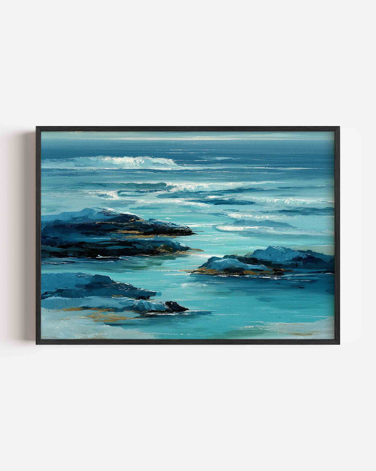 Golven en rotsen – abstracte landscape poster als wanddecoratie