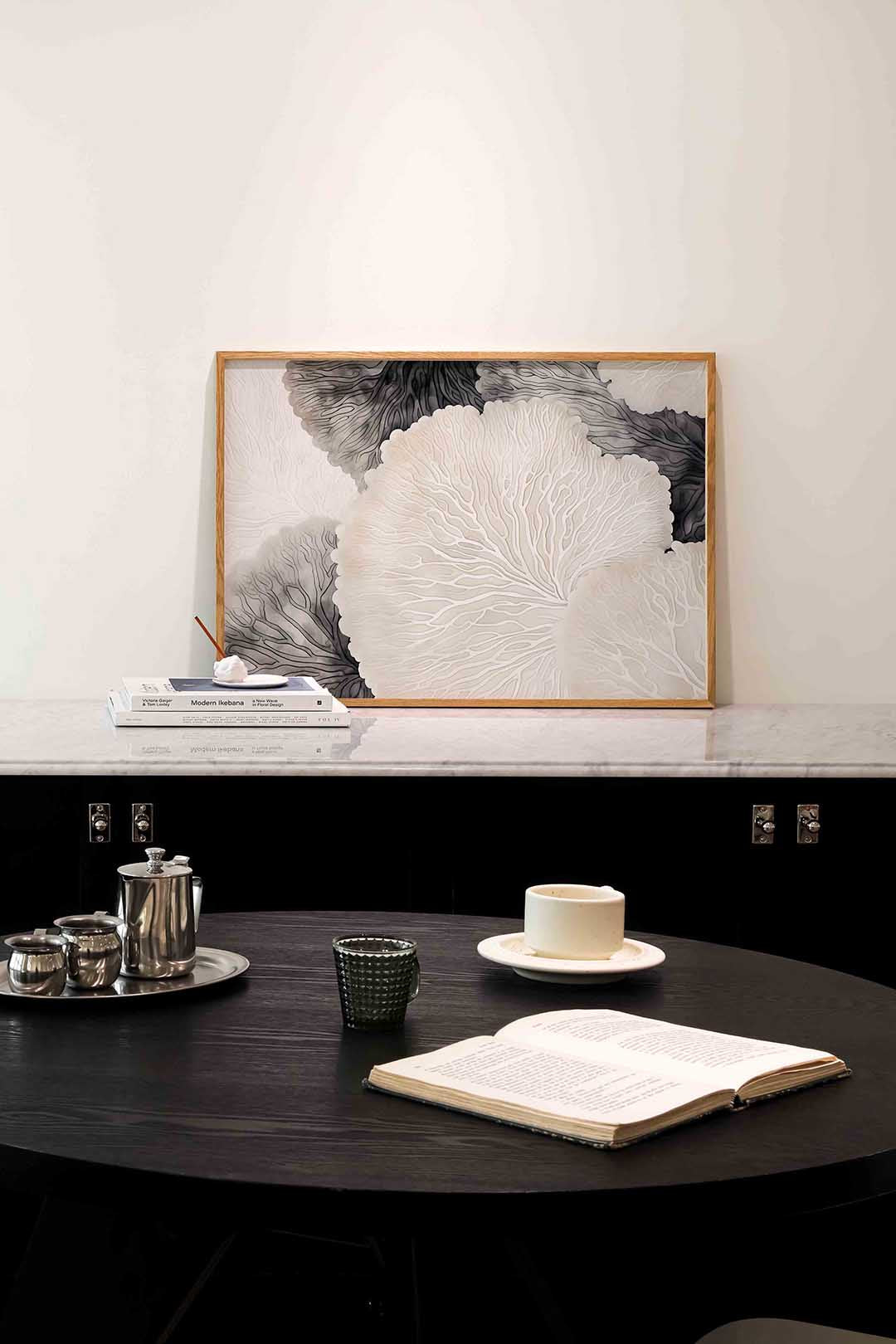 Organische vormen – abstracte poster in liggend formaat