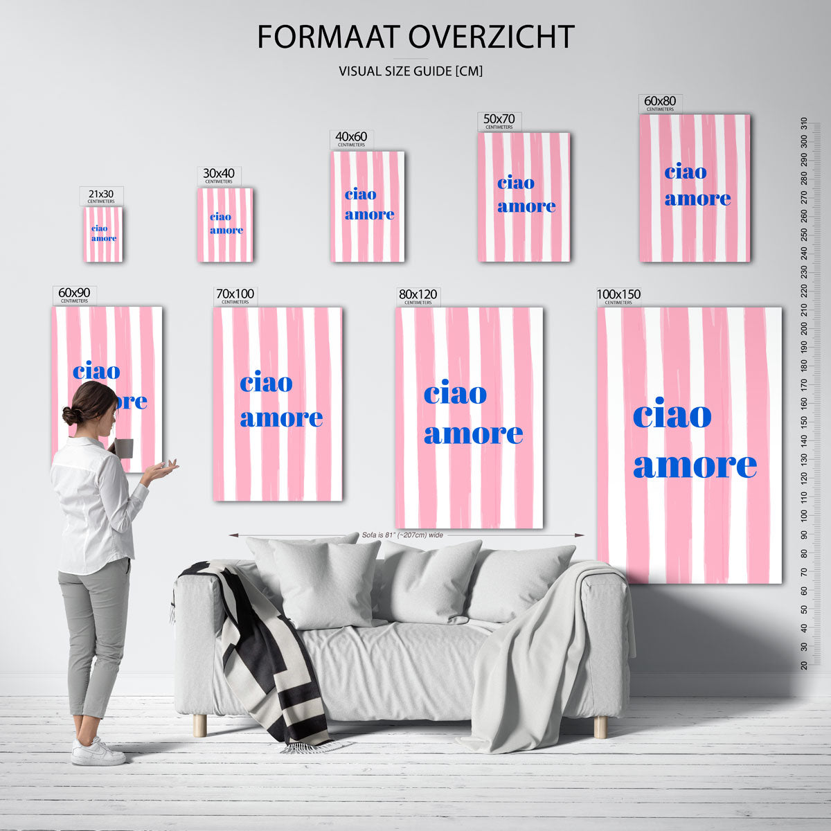 Ciao amore – staande muurposter met Slow Living uitstraling
