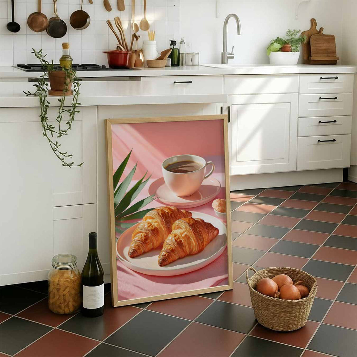 Ontspannen Ontbijt – staande muurposter voor keuken of eethoek