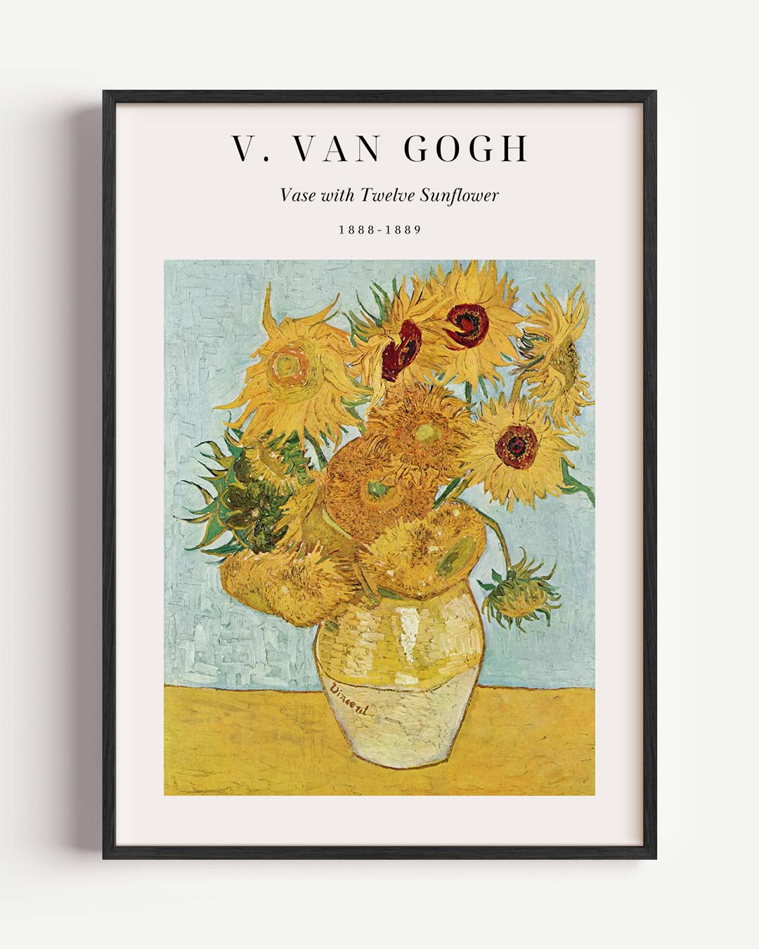 Van Gogh's Zonnebloemen – Popart en Streetart portret poster als wanddecoratie