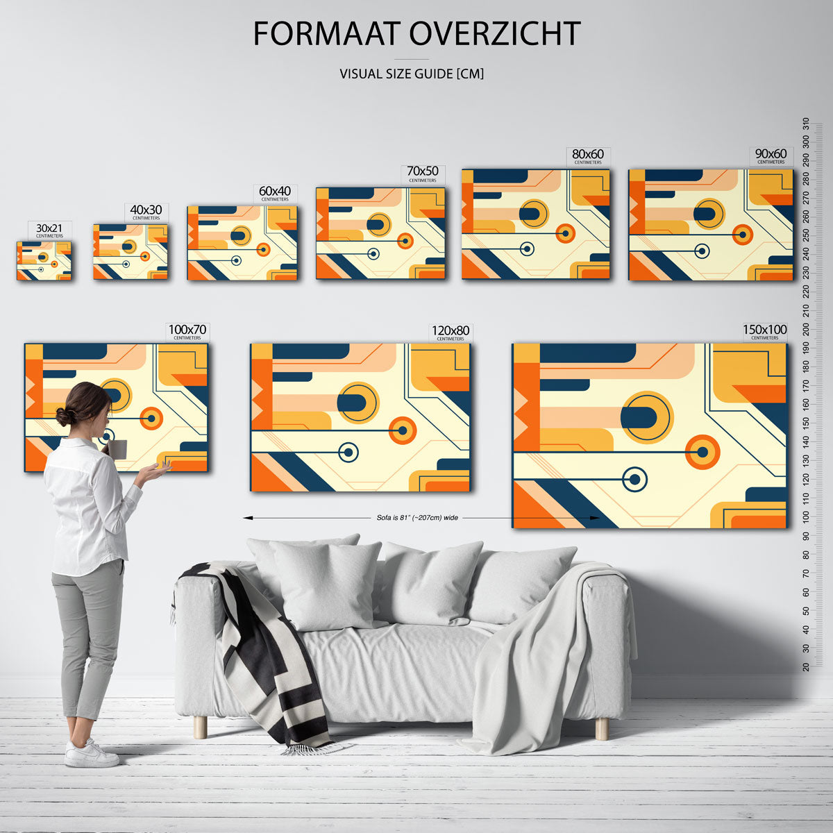 Lijnen en vlakken – Bauhaus poster als geometrische wanddecoratie