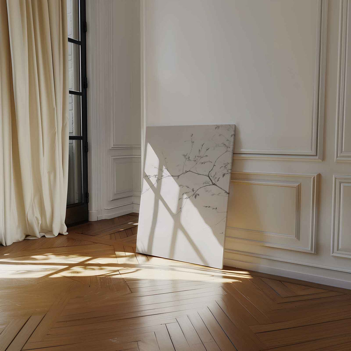 Minimalistische Taktekening – staand kunstwerk voor modern interieur